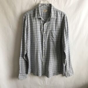 Faherty Mens XL Long Sleeve Button Down Plaid Shirt 100% Cotton Soft Flannel